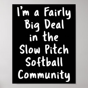 Slow Pitch Softll Big Deal Sarcastic Funny Saying Poster