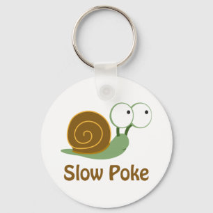 Slow Poke - Green and Brown Snail Keychain