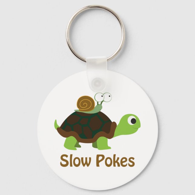 Slow Pokes - Turtle and Snail Keychain (Front)