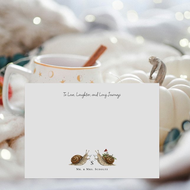 Slow & Steady Snail Wedding | Bride & Groom Card (Creator Uploaded)