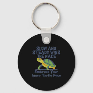 Slow Steady Wins The Race Inner Turtle Pace Funny  Keychain