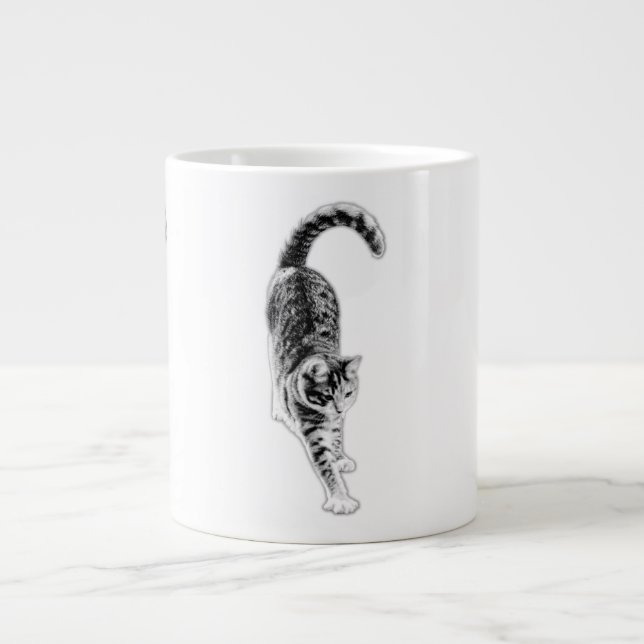 Slow Stretch Tabby Cat Mug (Front)