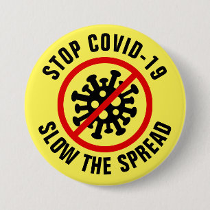 Slow The Spread Stop Covid 19 Corona Virus 3 Inch Round Button
