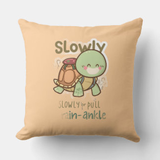 Slow turtle throw pillow