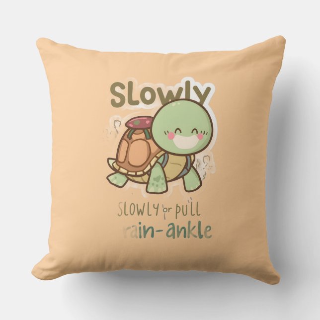 Slow turtle throw pillow (Front)