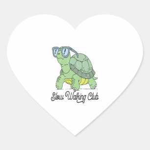 Slow Walking Club Cute Funny Turtle Heart Sticker