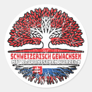 Slowakei Schweizer Baum Wurzel Classic Round Sticker