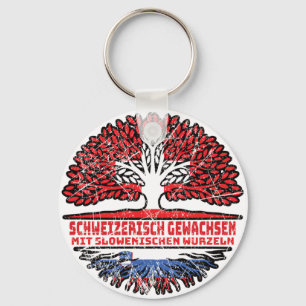 Slowenien Slowenisch Schweizer Schweiz Baum Wurzel Keychain