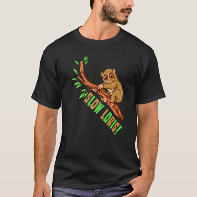 Slowloris Slow Loris Plumbloris Primate Monkey Ape T-Shirt (Front)