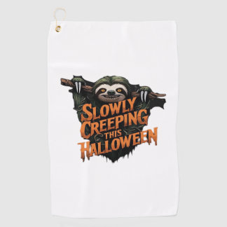 Slowly Creeping This Halloween - Creepy Sloth Clas Golf Towel