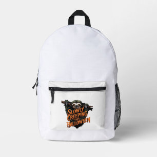 Slowly Creeping This Halloween - Creepy Sloth Clas Printed Backpack
