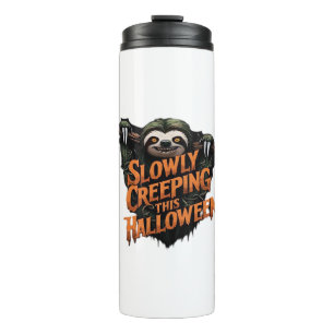 Slowly Creeping This Halloween - Creepy Sloth Clas Thermal Tumbler