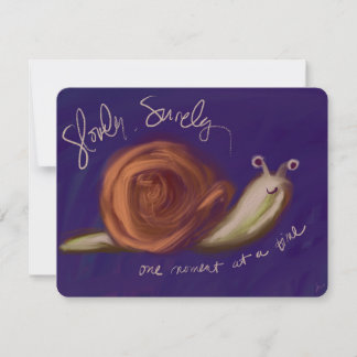 Slowly, Surely Oil Painted Snail Notecard