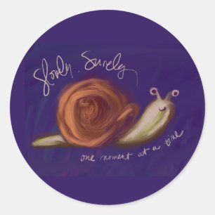 Slowly, Surely Oil Painted Snail Stickers