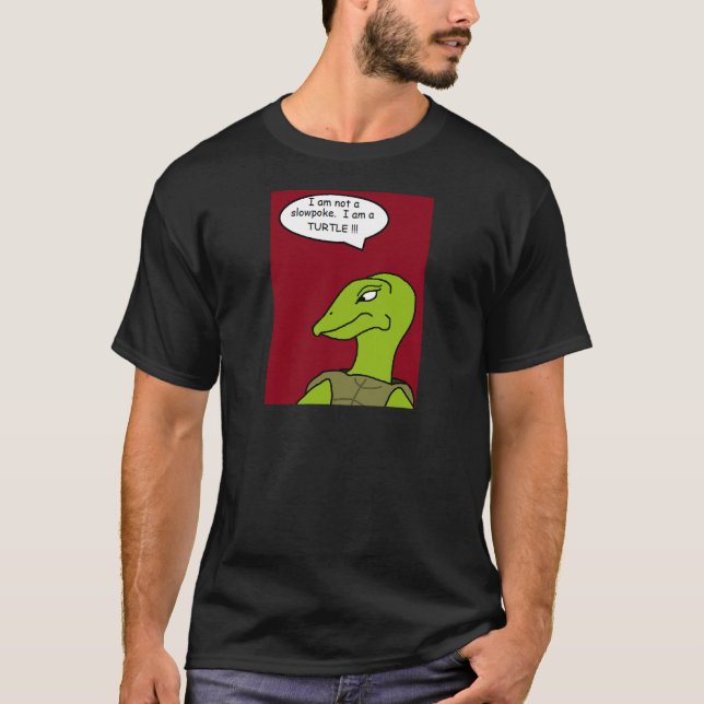 Slowpoke Turtle T-Shirt (Red Background) (Front)