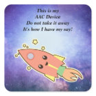 SLP AAC Aids - ALERT Stickers for Devices - Space
