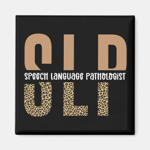 SLP cheetah print Speech language pathologist gift Magnet