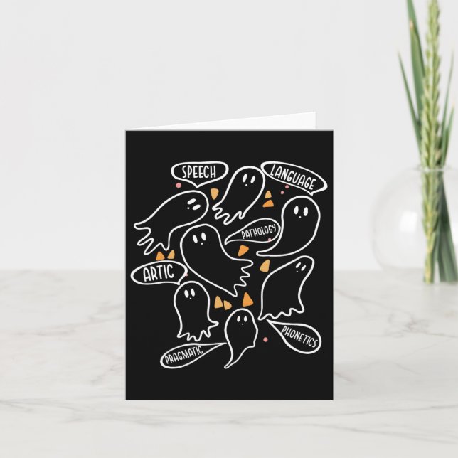 Slp Speech Language Pathologist - Funny Halloween  Card (Front)