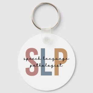 SLP Speech Language Pathologist Retro Keychain