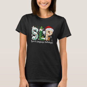 SLP Speech Language Pathologist Santa Christmas Pa T-Shirt