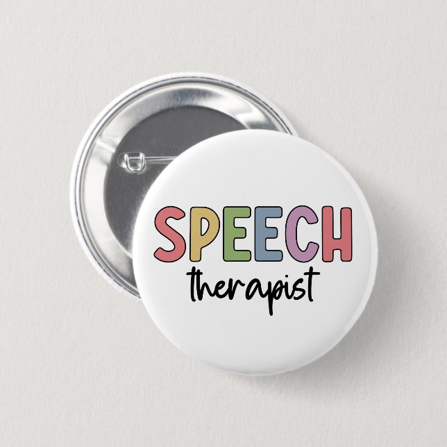 SLP Speech Pathologist Speech Therapist 2 Inch Round Button (Front & Back)