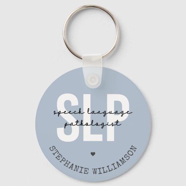 SLP Speech Pathologist Speech Therapist Keychain (Front)
