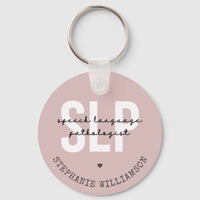 SLP Speech Pathologist Speech Therapist Keychain (Front)