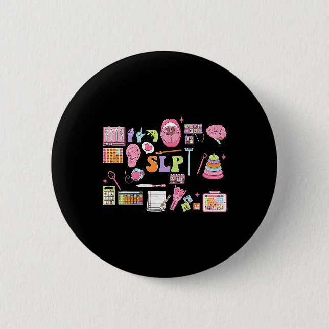 Slp Speech Therapy Speech Language Pathologist App 2 Inch Round Button (Front)