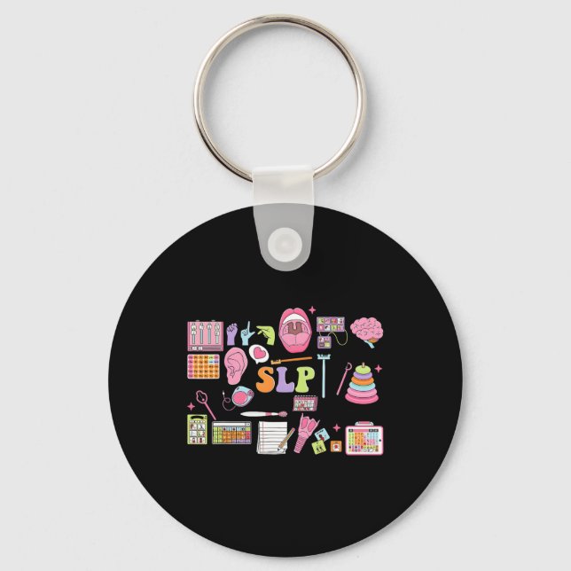 Slp Speech Therapy Speech Language Pathologist App Keychain (Front)
