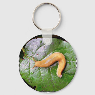 Slug on Leaf Keychain