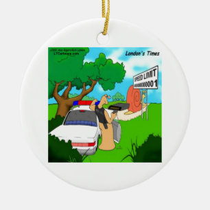 Slug Traffic Cop Funny Ceramic Ornament