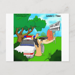 Slug Traffic Cop Funny Postcard