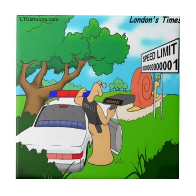 Slug Traffic Cop Funny Tile (Front)