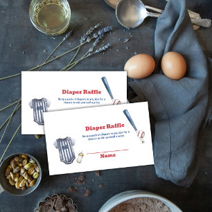 Slugger Baseball Shirt Diaper Raffle Baby Shower  Enclosure Card