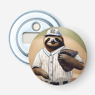 "Slugger Sloth: Slow and Steady at the Plate" Bottle Opener