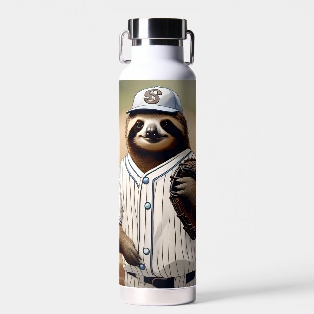 "Slugger Sloth: Slow and Steady at the Plate" Water Bottle (Front)