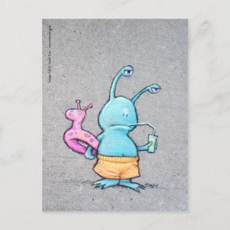 sluggo at the beach postcard