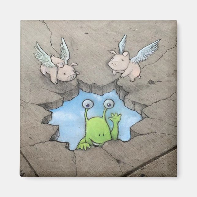 sluggo's skyhole (with pigs) magnet (Front)