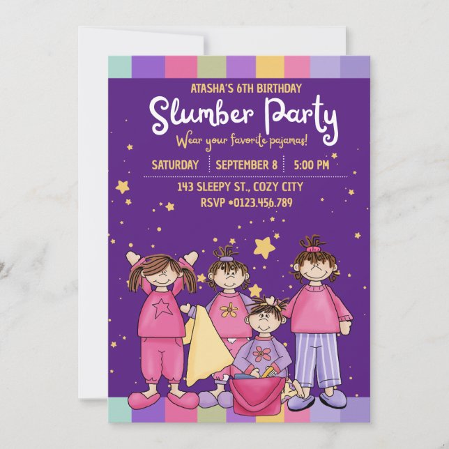 Slumber Birthday Party with Friends  Invitation (Front)