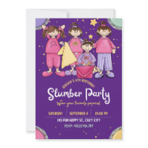 Slumber Birthday Party with Friends Invitation