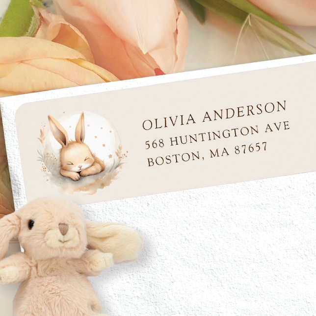 Slumber Bunny Baby Shower Address Label (Creator Uploaded)