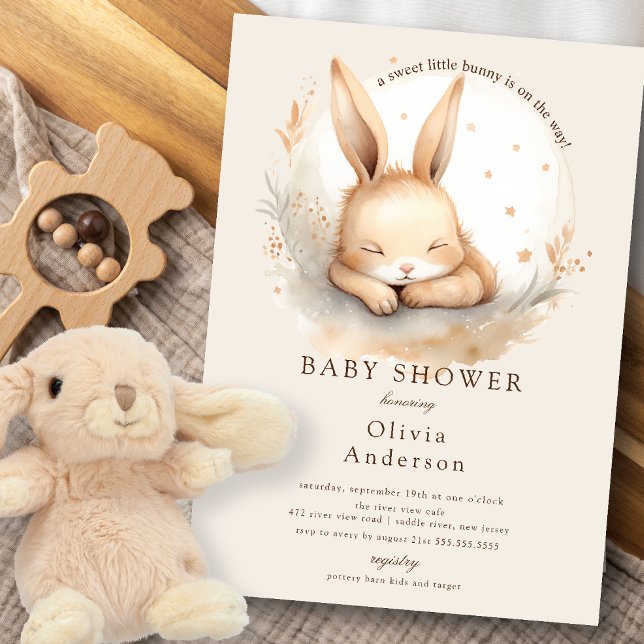 Slumber Bunny Baby Shower Invitation (Creator Uploaded)