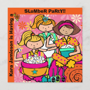 Slumber Party Birthday Customized Invites