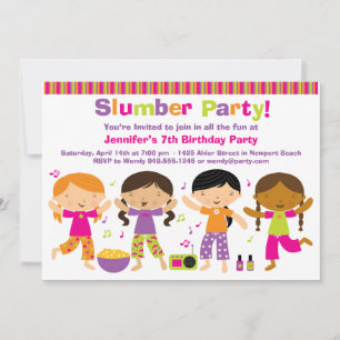 Slumber Party Birthday Invitation