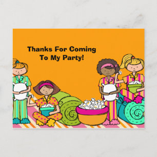 Slumber Party Birthday Thank You Postcard