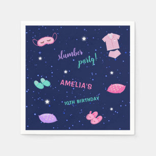 Slumber Party Girl Teen Birthday Paper Napkin