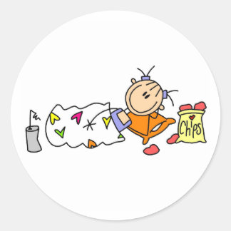 Slumber Party Joy Classic Round Sticker