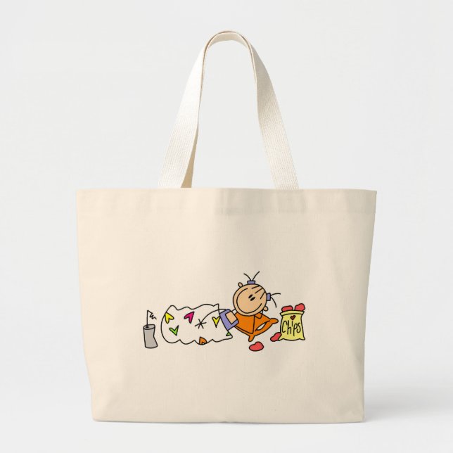 Slumber Party Joy Large Tote Bag (Front)