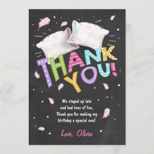 Slumber party Pyjamas Thank You Card Sleepover