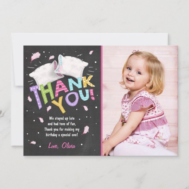 Slumber party Pyjamas Thank You Card Sleepover (Front)